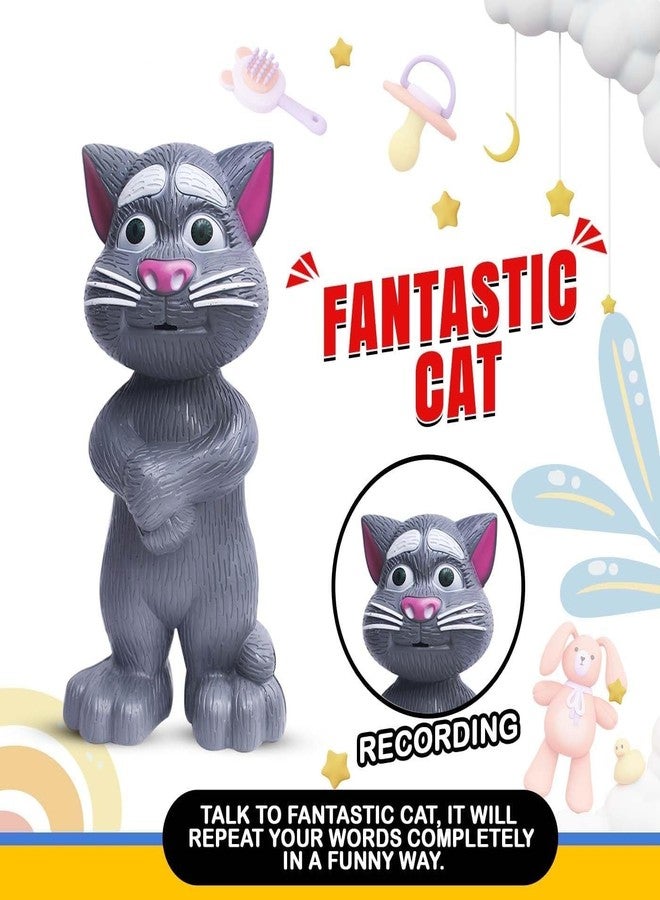 GLAN Talking Tom Cat Toy for Kids Story Telling and Singing Voice Recording Toy for Gifting Multicolour Pack of 1 - Image 3